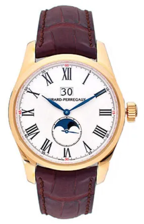 Girard Perregaux Classic Elegance 18kt Rose Gold Brown Leather Men's Watch 49530-0-52-7437