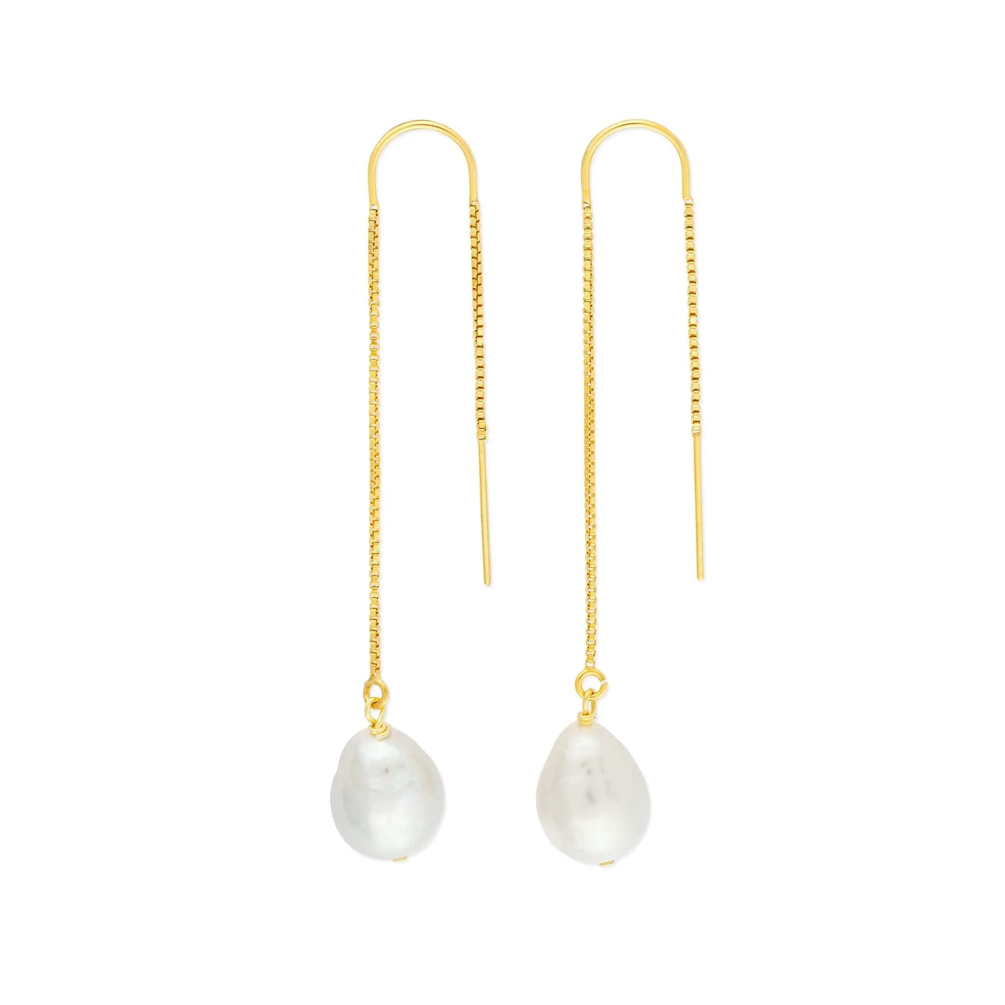 Gold Kiri Threader Pearls Earring