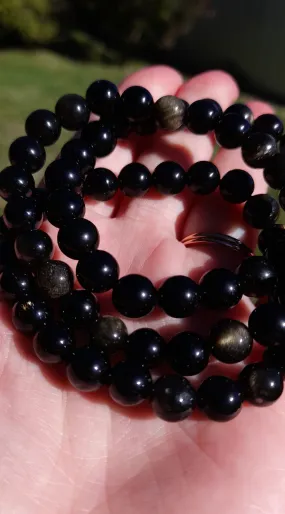 Gold Obsidian Crystal Bracelet