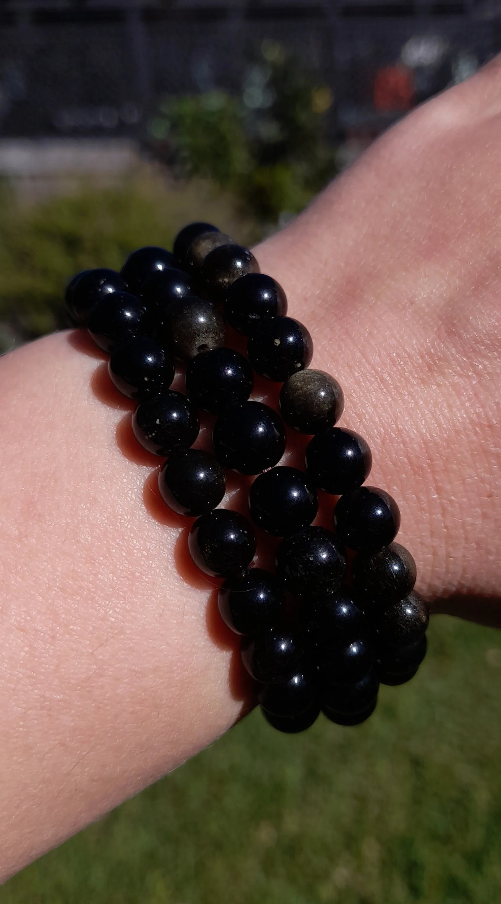 Gold Obsidian Crystal Bracelet