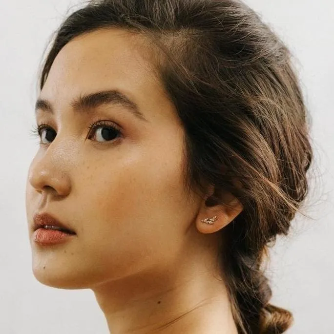 Gold Olive Ear Climbers