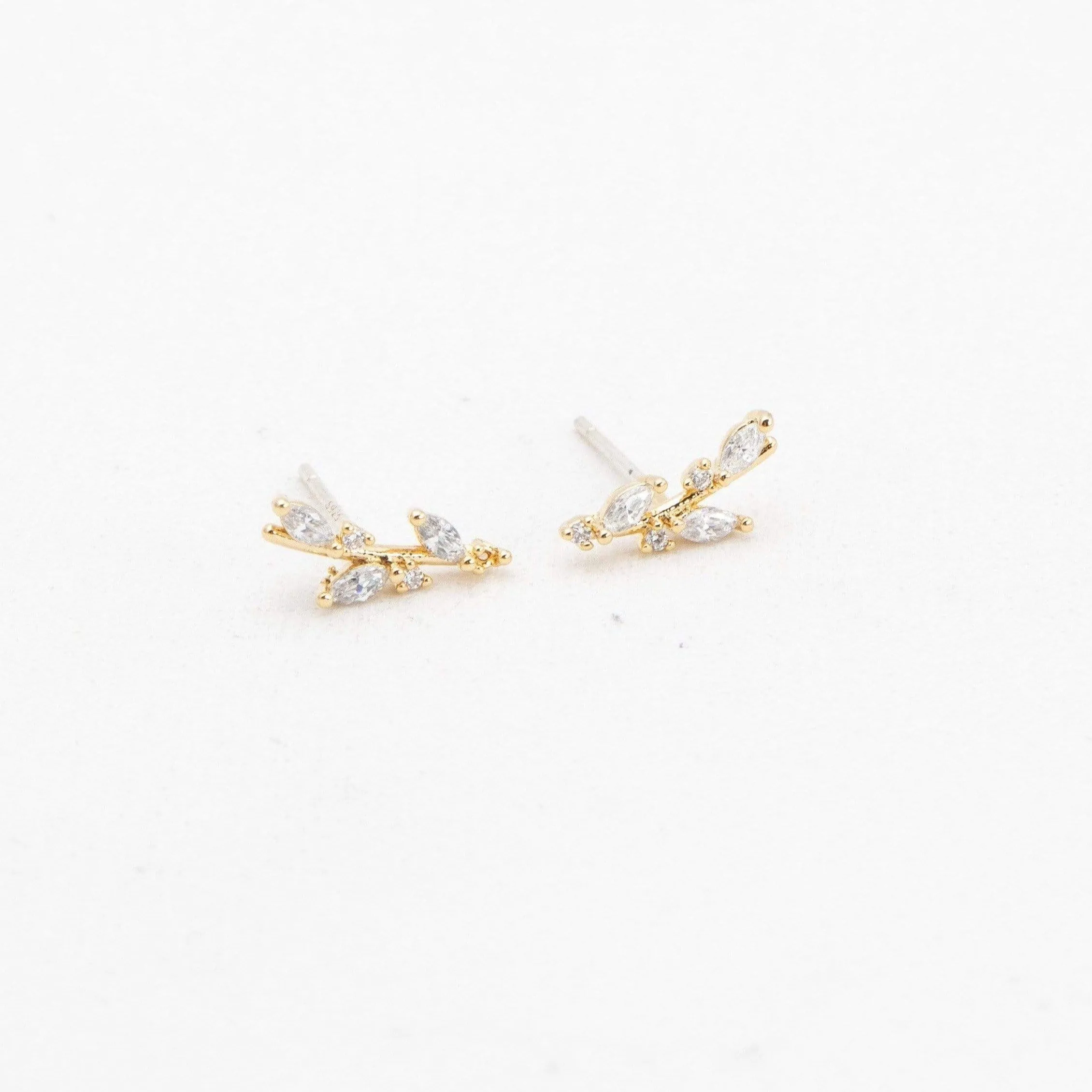 Gold Olive Ear Climbers