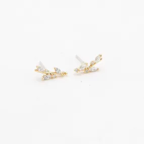Gold Olive Ear Climbers
