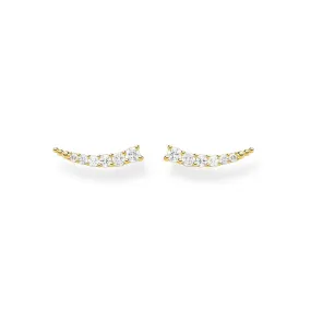 Gold Plated Sterling Silver Thomas Sabo Charm Club Zirconia Ear Climbers
