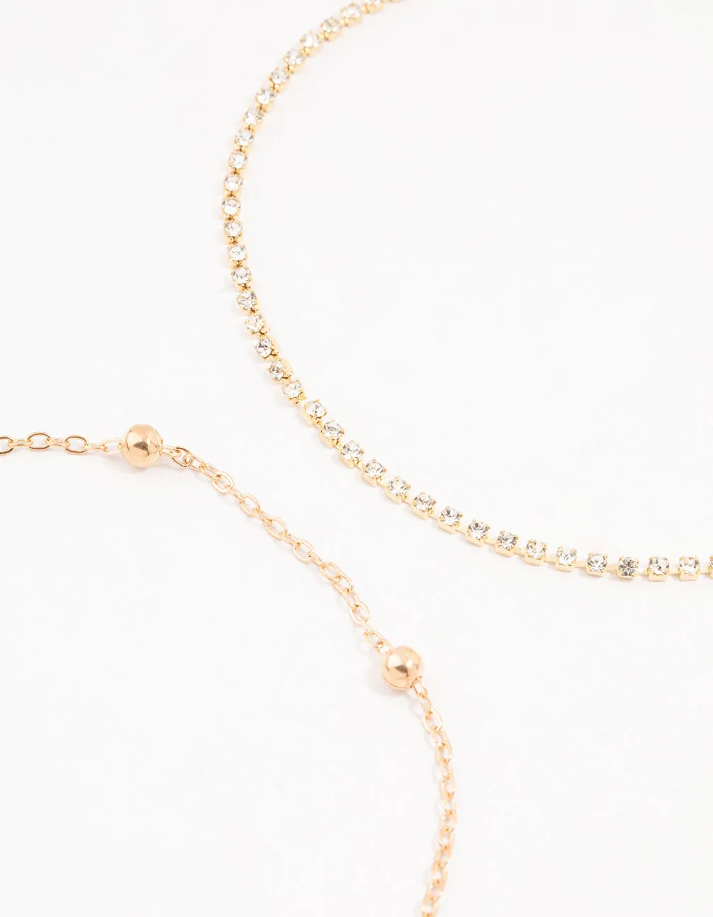 Gold Twisted Cupchain Anklets 3-Pack