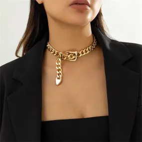 Golden Buckle: Vintage Belt Chain Choker