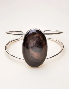 Golden Obsidian Silver Cuff - One of a Kind
