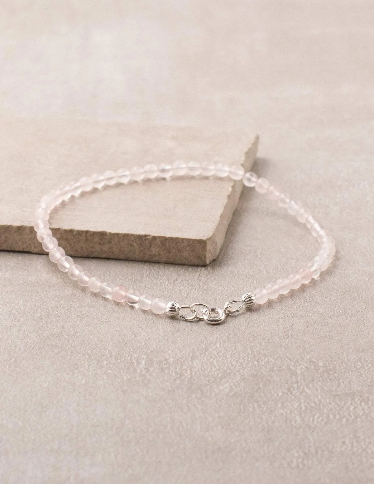 High-Energy Rose Quartz Anklet