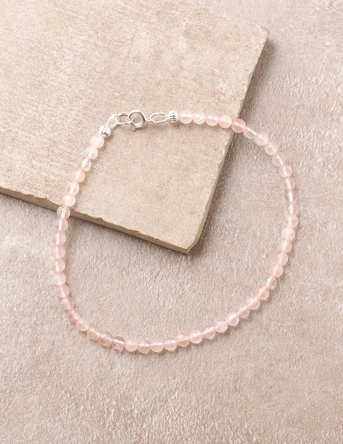 High-Energy Rose Quartz Anklet