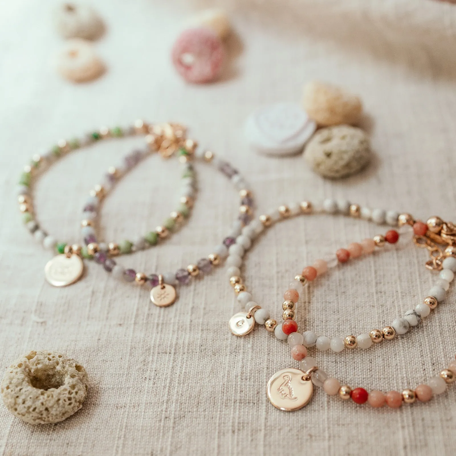 Hold Me Close Crystal Bracelet • Rose Quartz & Peach Aventurine