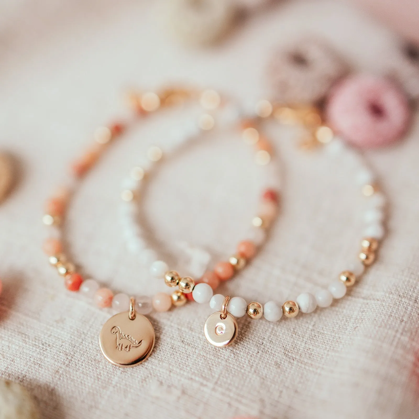 Hold Me Close Crystal Bracelet • Rose Quartz & Peach Aventurine