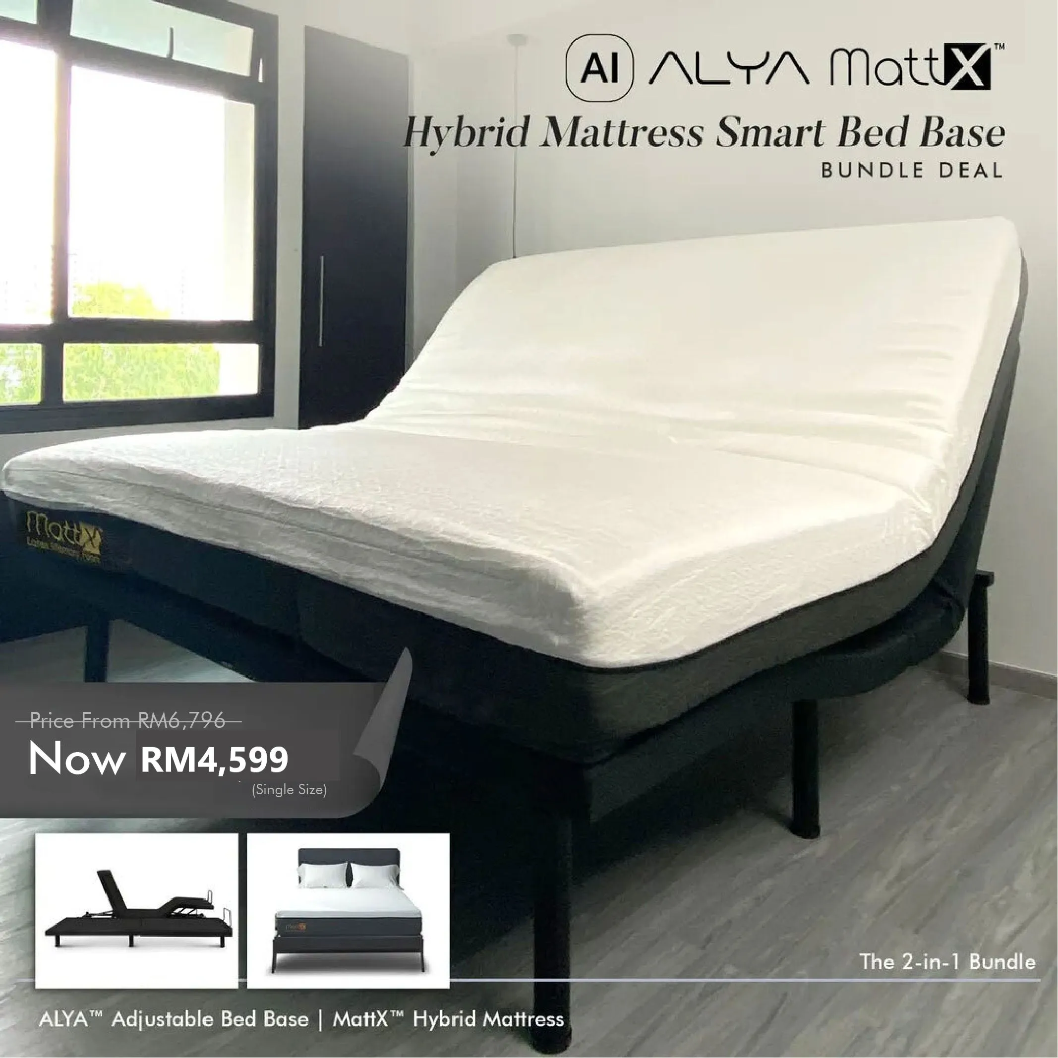 Hybrid Mattress Smart Bed Base Bundle