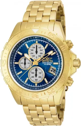 Invicta Aviator Chronograph Blue Dial Gold-plated Men's Watch 18855
