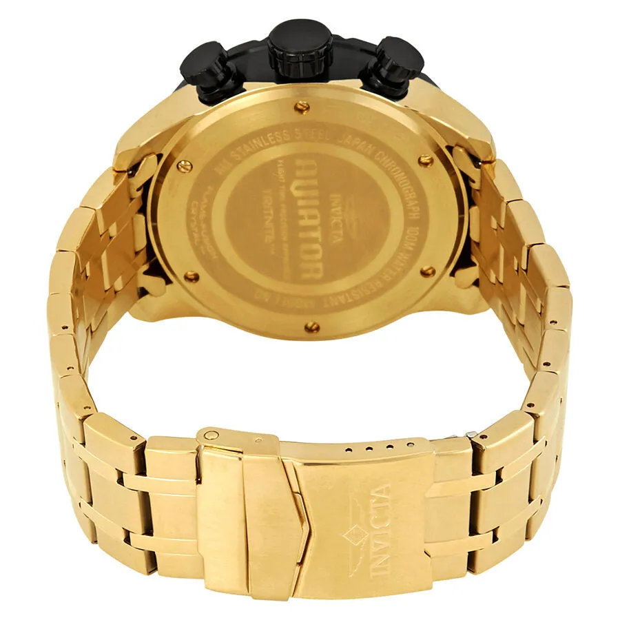Invicta Aviator Chronograph Gold Dial Gold-plated Men's Watch 17205