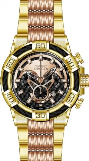 Invicta Bolt Chronograph Black and Rose Dial Two-tone Men's Watch 25765