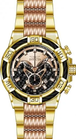 Invicta Bolt Chronograph Black and Rose Dial Two-tone Men's Watch 25765