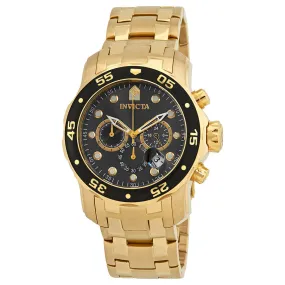 Invicta Pro Diver Chronograph Charcoal Dial Gold Ion-plated Men's Watch 80064