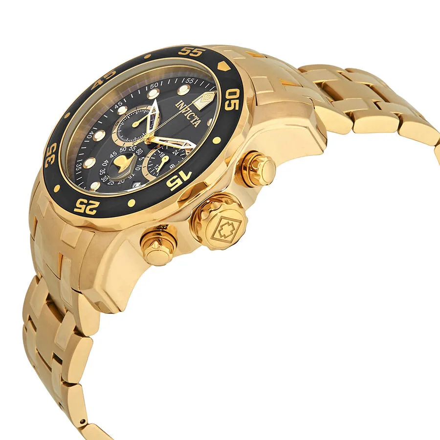 Invicta Pro Diver Chronograph Charcoal Dial Gold Ion-plated Men's Watch 80064