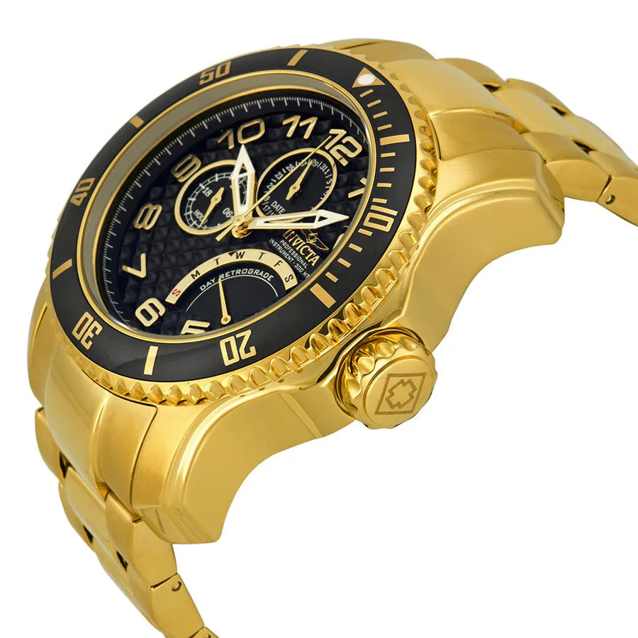 Invicta Pro Diver Multi-Function Black Dial Gold-plated Men's Watch 15341