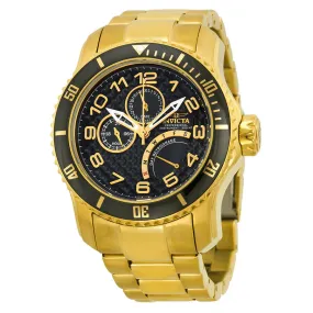 Invicta Pro Diver Multi-Function Black Dial Gold-plated Men's Watch 15341
