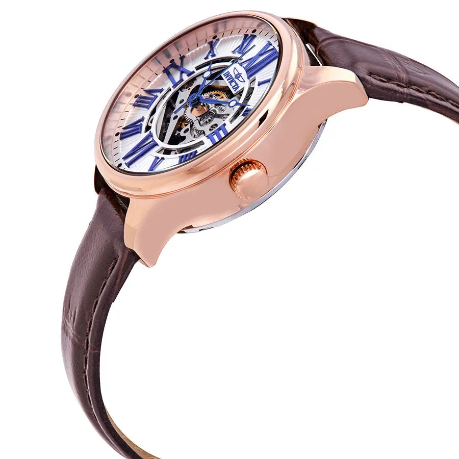 Invicta Vintage Automatic Silver Skeleton Dial Ladies Watch 23660