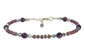 Iridescent Sapphire Amethyst Gemstone Anklet