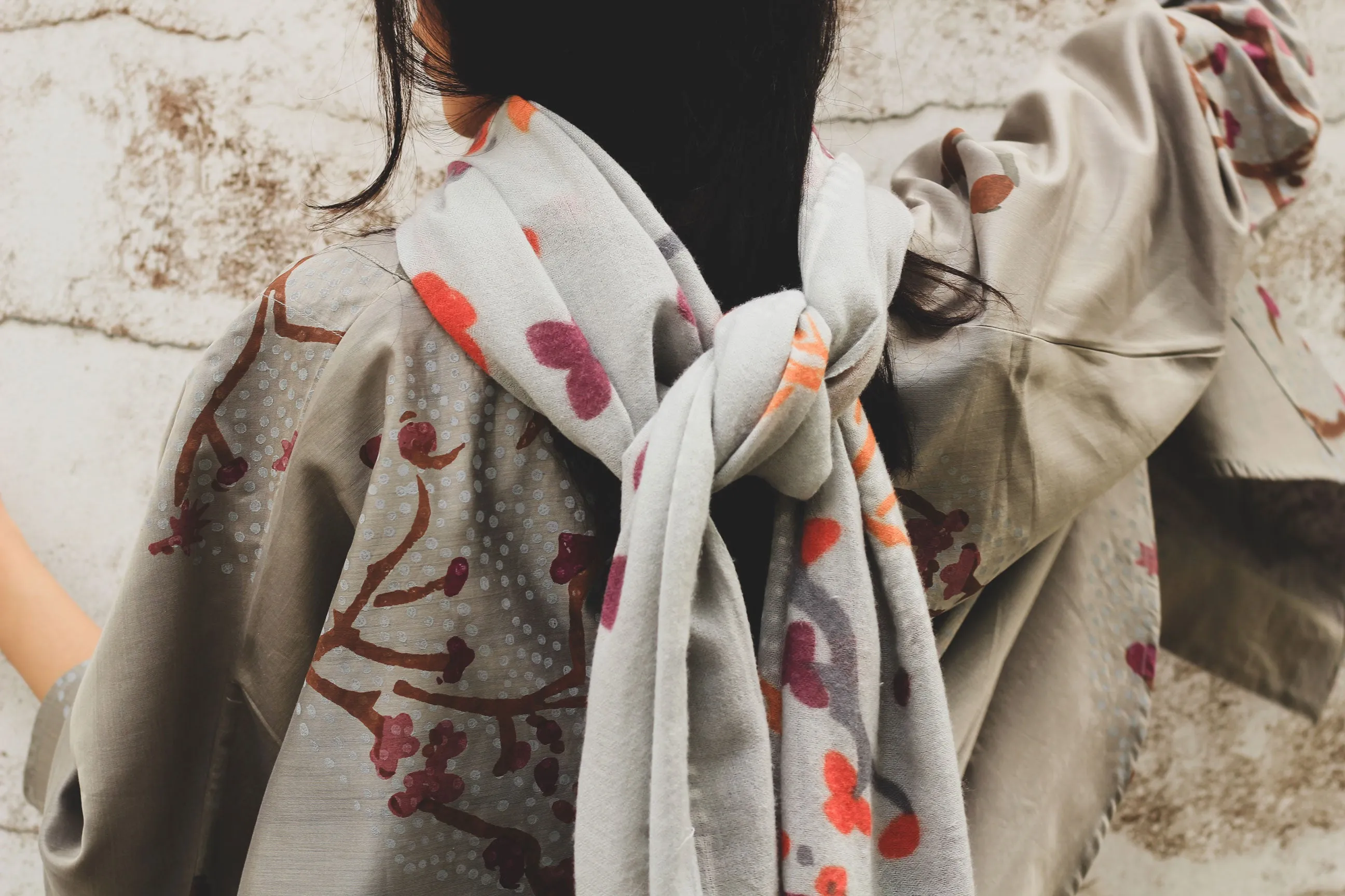 JACKET- ZEN GARDEN CHANDERI [COTTON-SILK MIX] BLOCK PRINTED GREY