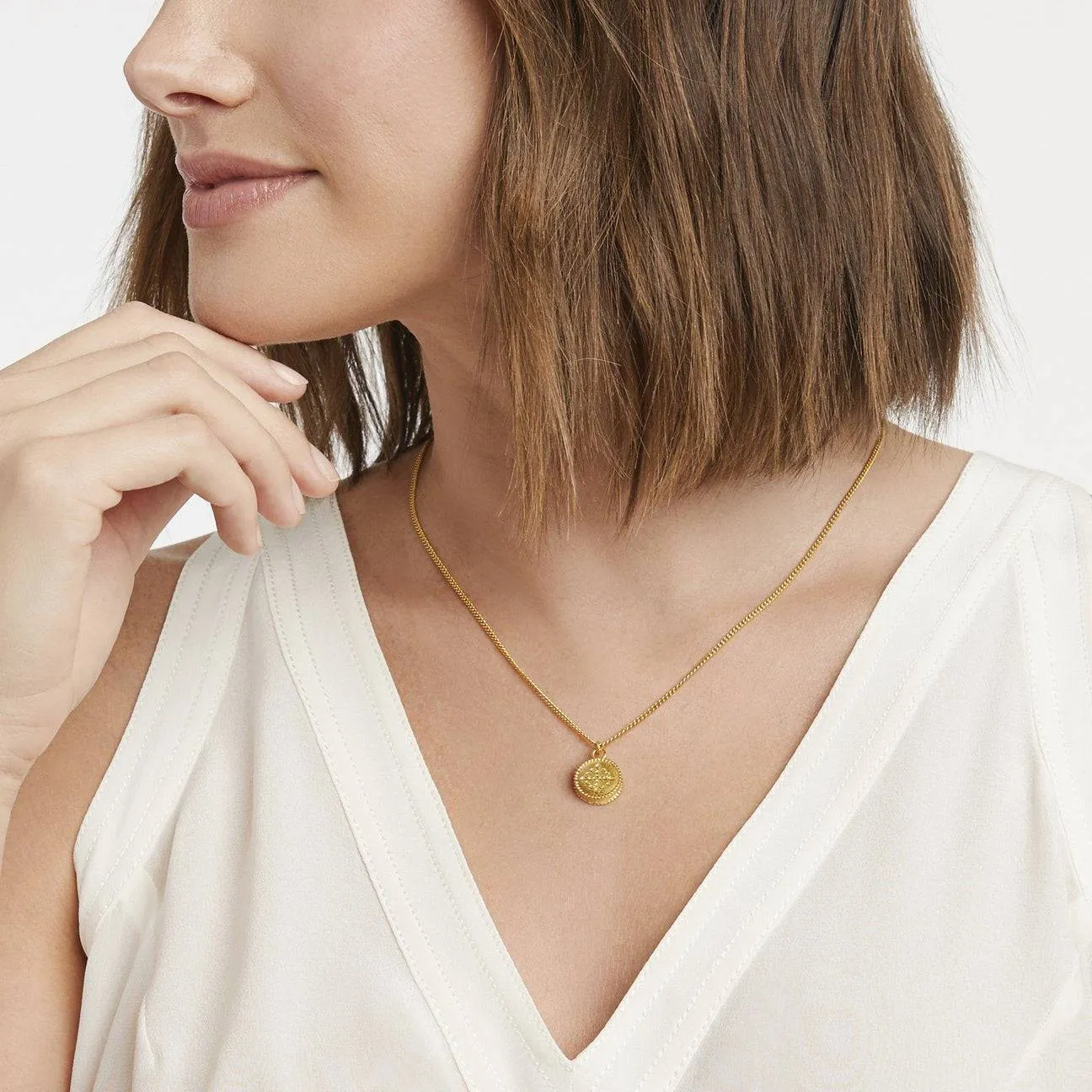 Julie Vos - Fleur-de-Lis Solitaire Necklace - Pearl