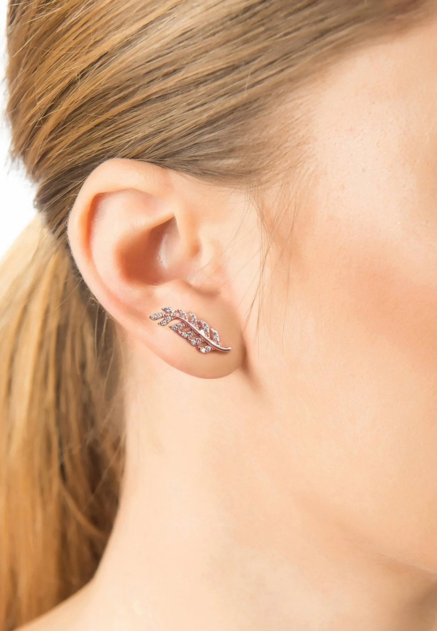 Leaf Ear Climbers Rosegold