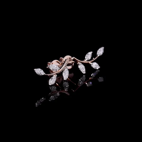 Leaf  Marquise Diamond Earrings