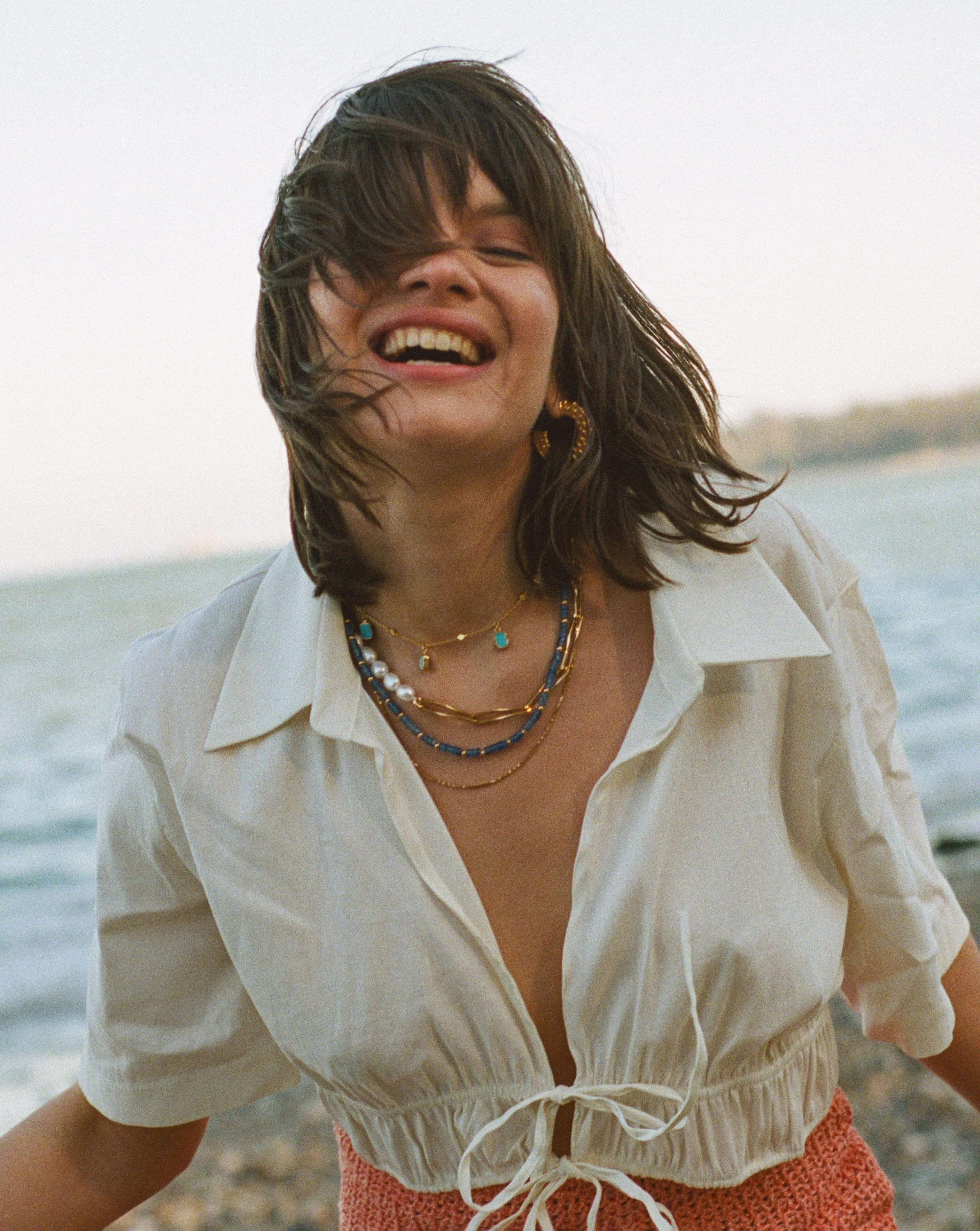 Lena Charm Choker | 18ct Gold Plated/Turquoise