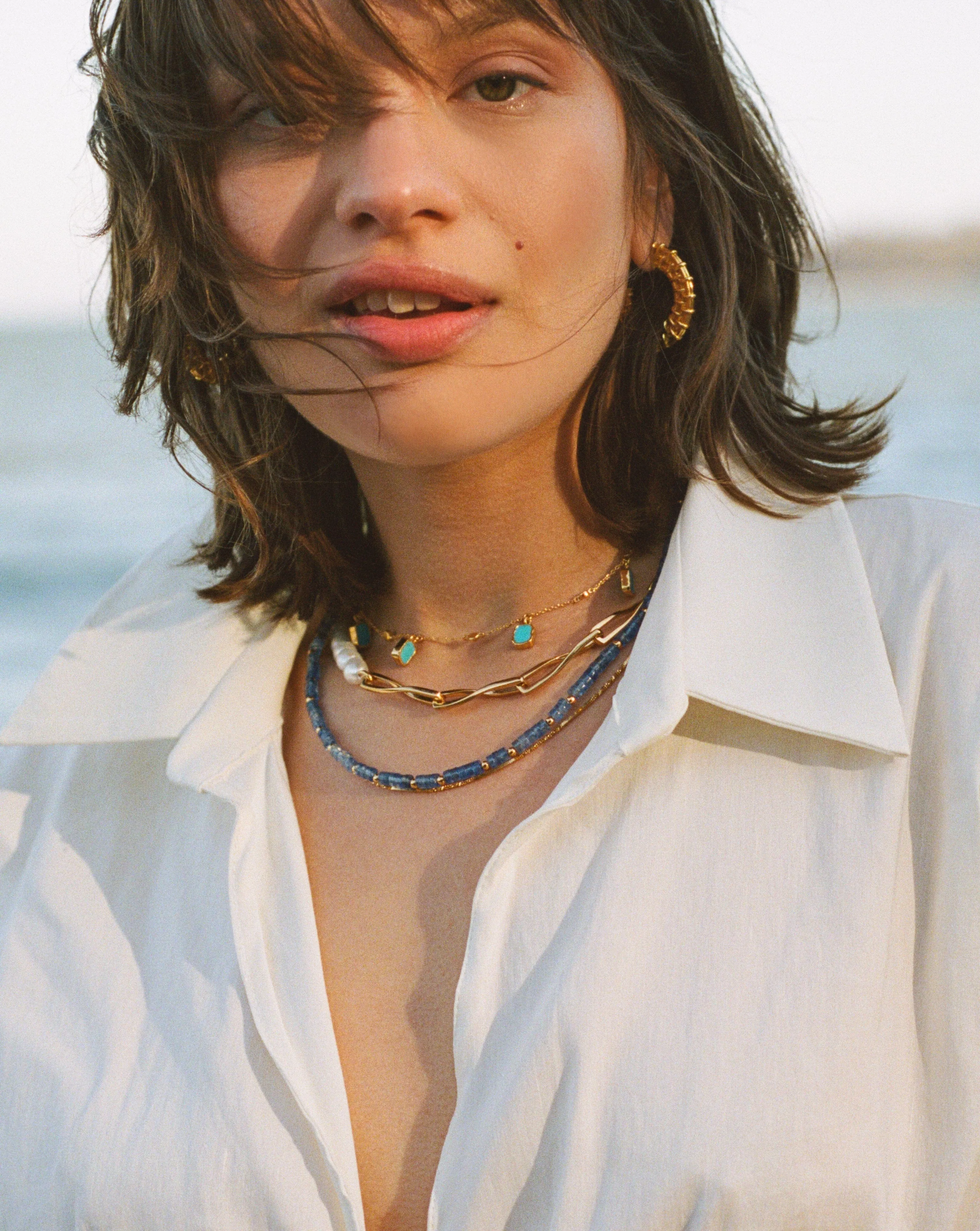 Lena Charm Choker | 18ct Gold Plated/Turquoise