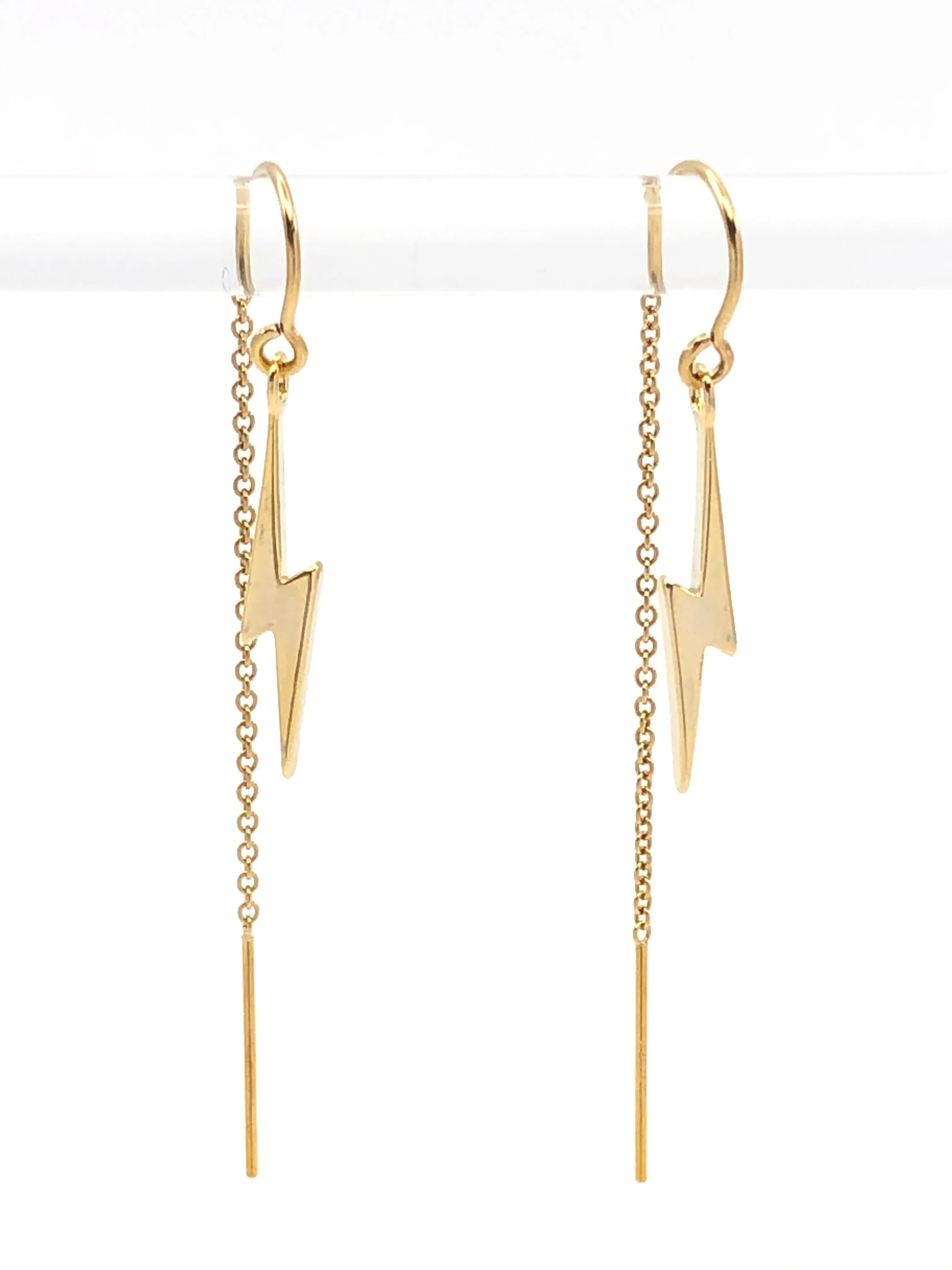 Lightening bolt Threader Earrings