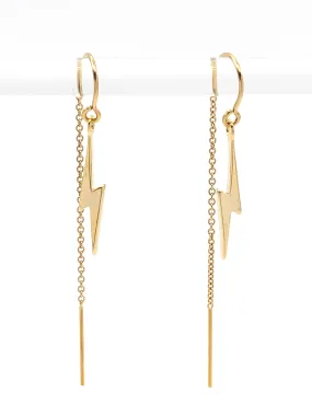 Lightening bolt Threader Earrings
