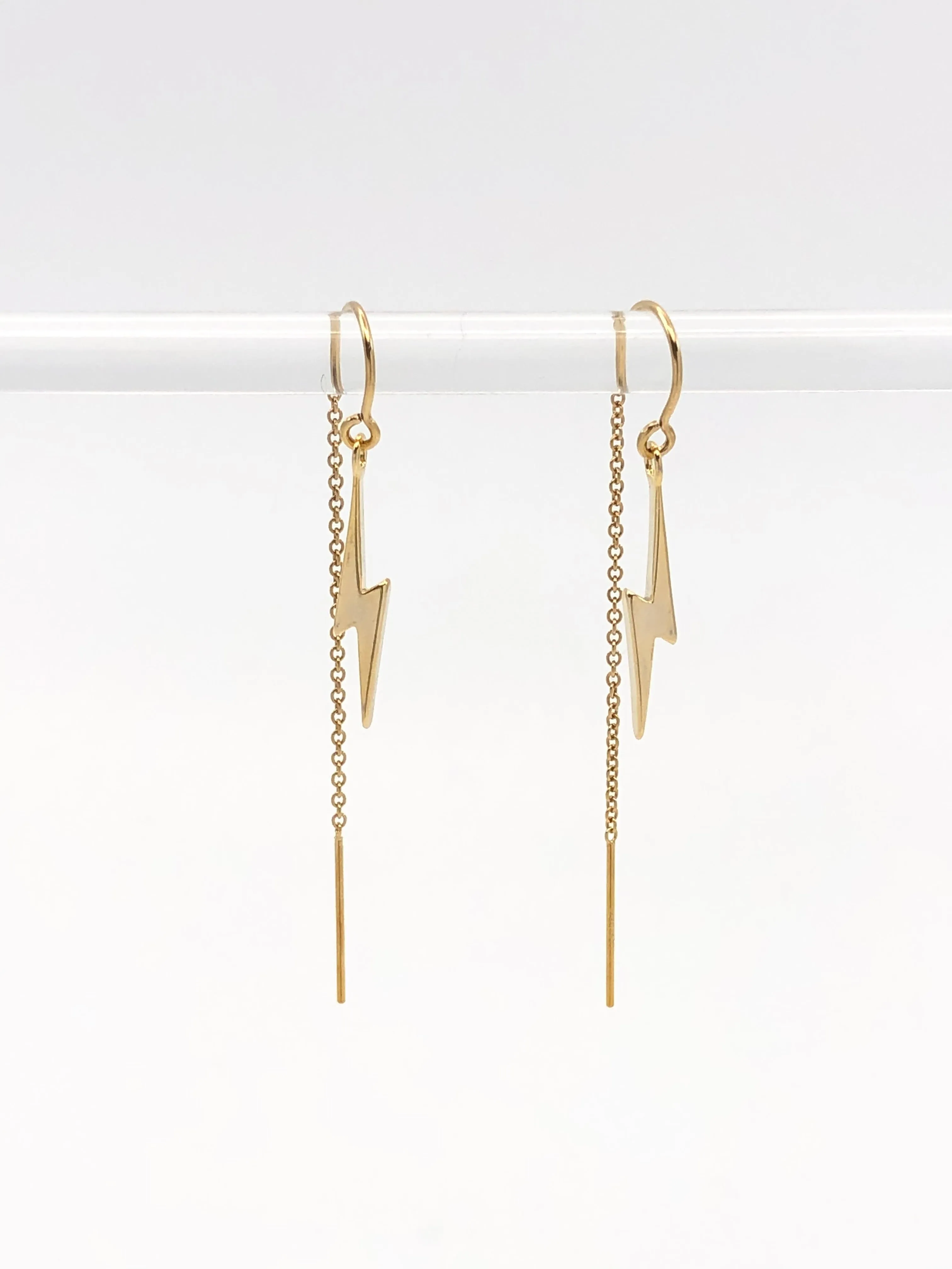Lightening bolt Threader Earrings
