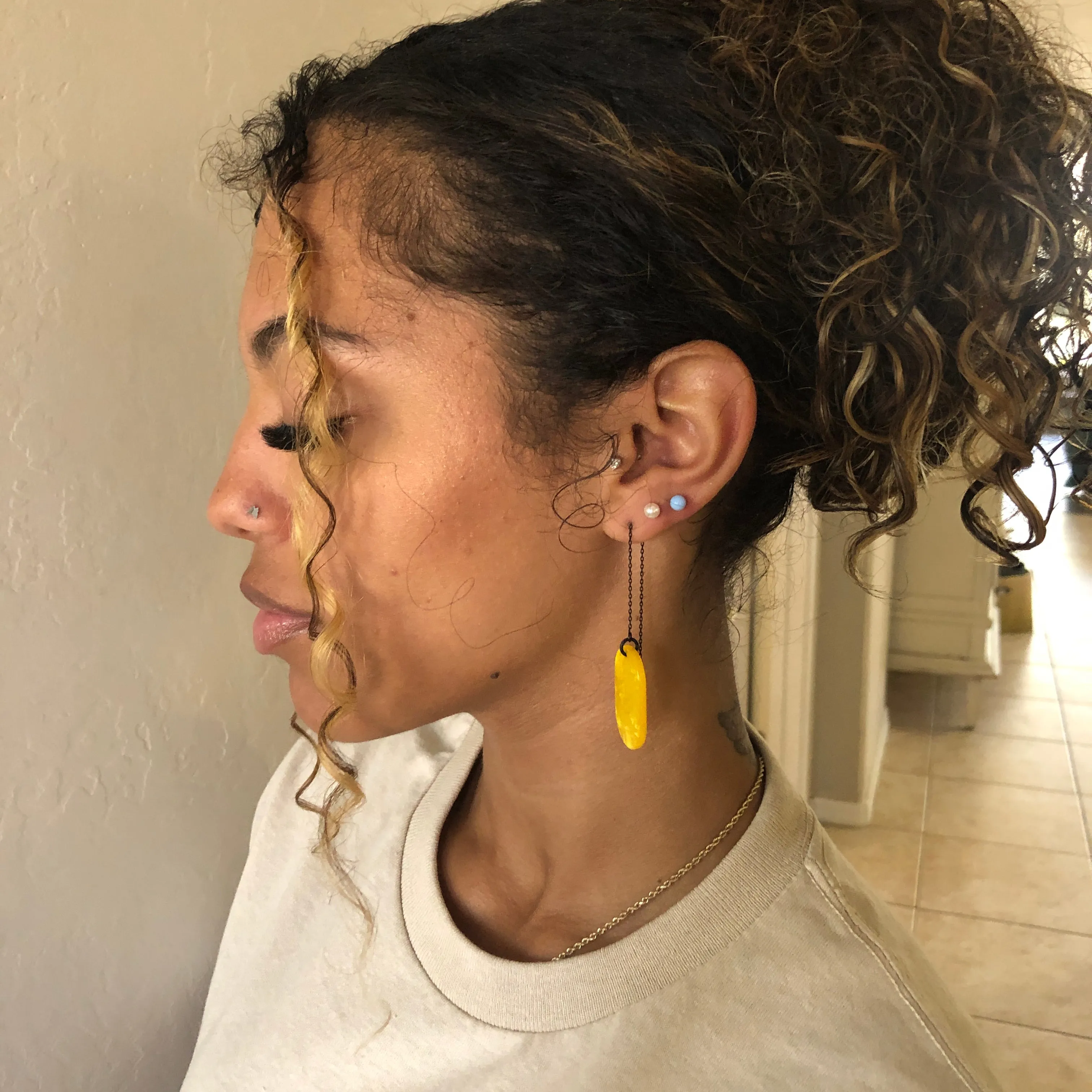 Lime Tag Threader Earrings