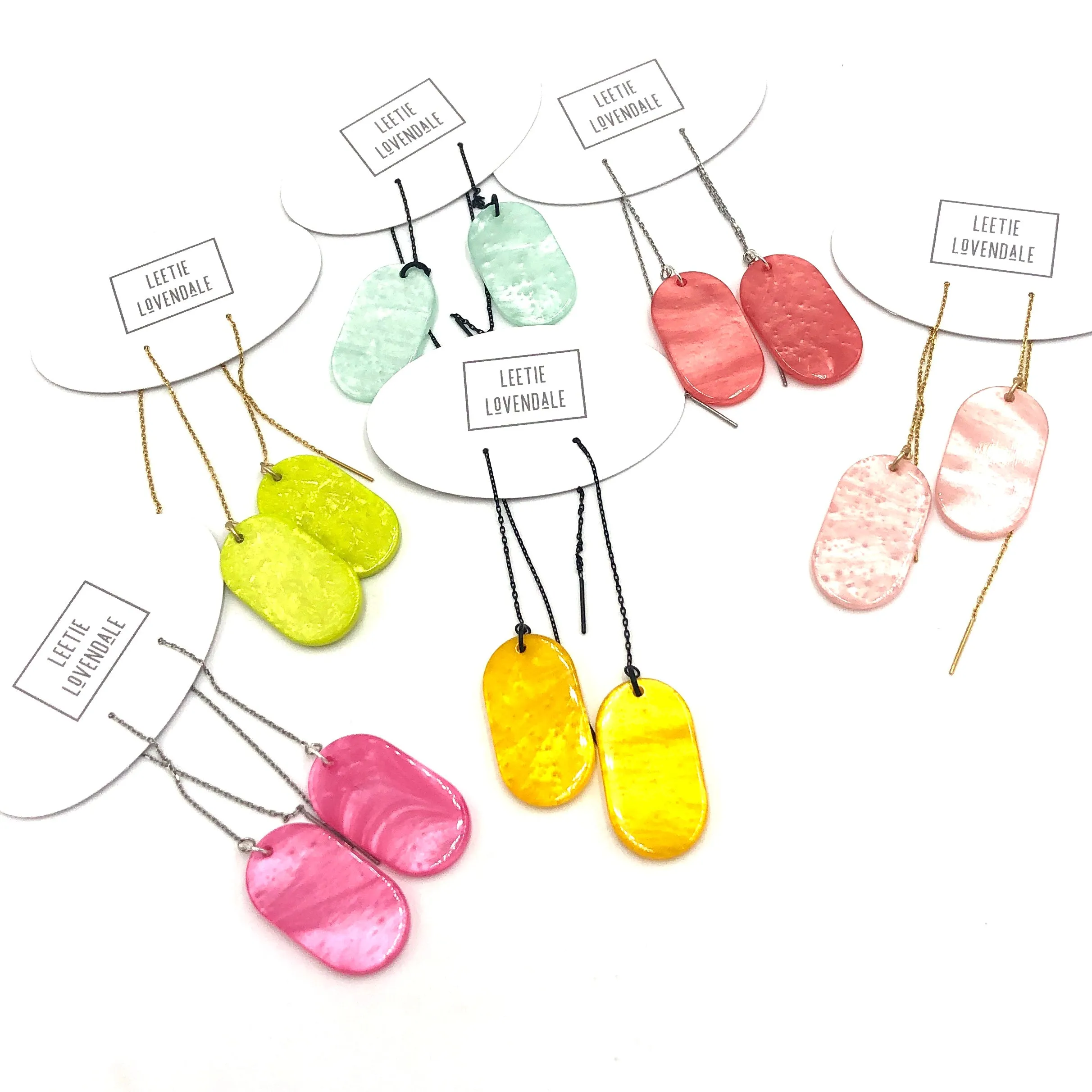 Lime Tag Threader Earrings