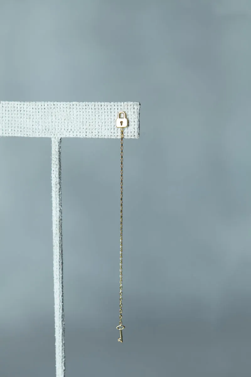 Lock & Key Threader Earrings