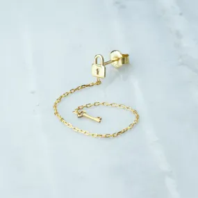 Lock & Key Threader Earrings