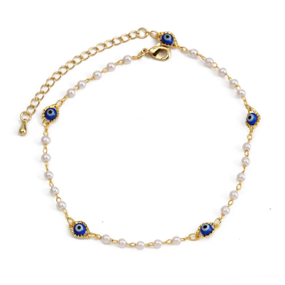 Lucky Eye Fatima Hand Evil Eye Foot Chain Anklet