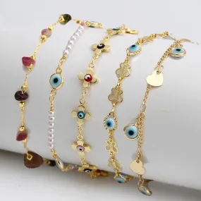 Lucky Eye Fatima Hand Evil Eye Foot Chain Anklet