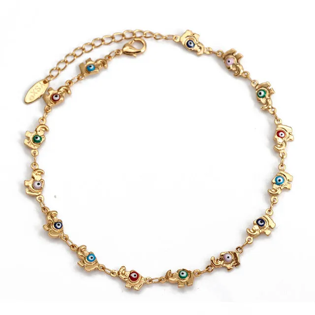 Lucky Eye Fatima Hand Evil Eye Foot Chain Anklet