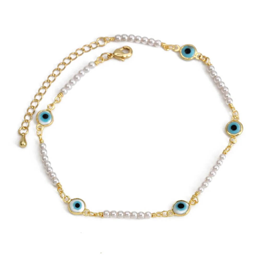 Lucky Eye Fatima Hand Evil Eye Foot Chain Anklet