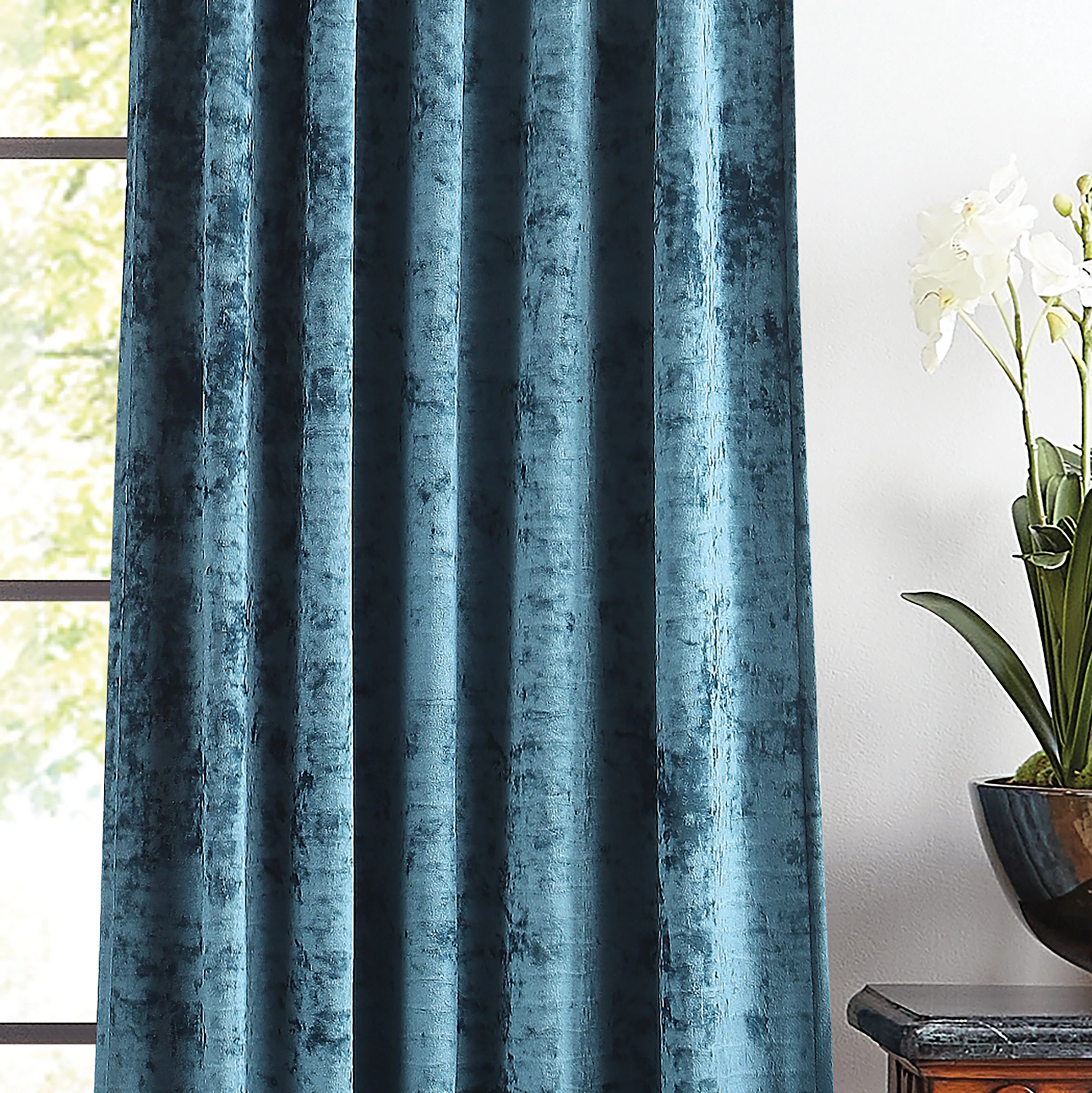 Martha Stewart Wave Embossed Curtain Panel Pair