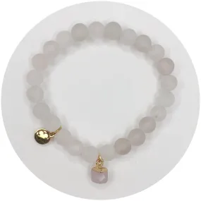 Matte Rose Quartz with Rose Quartz Pendant