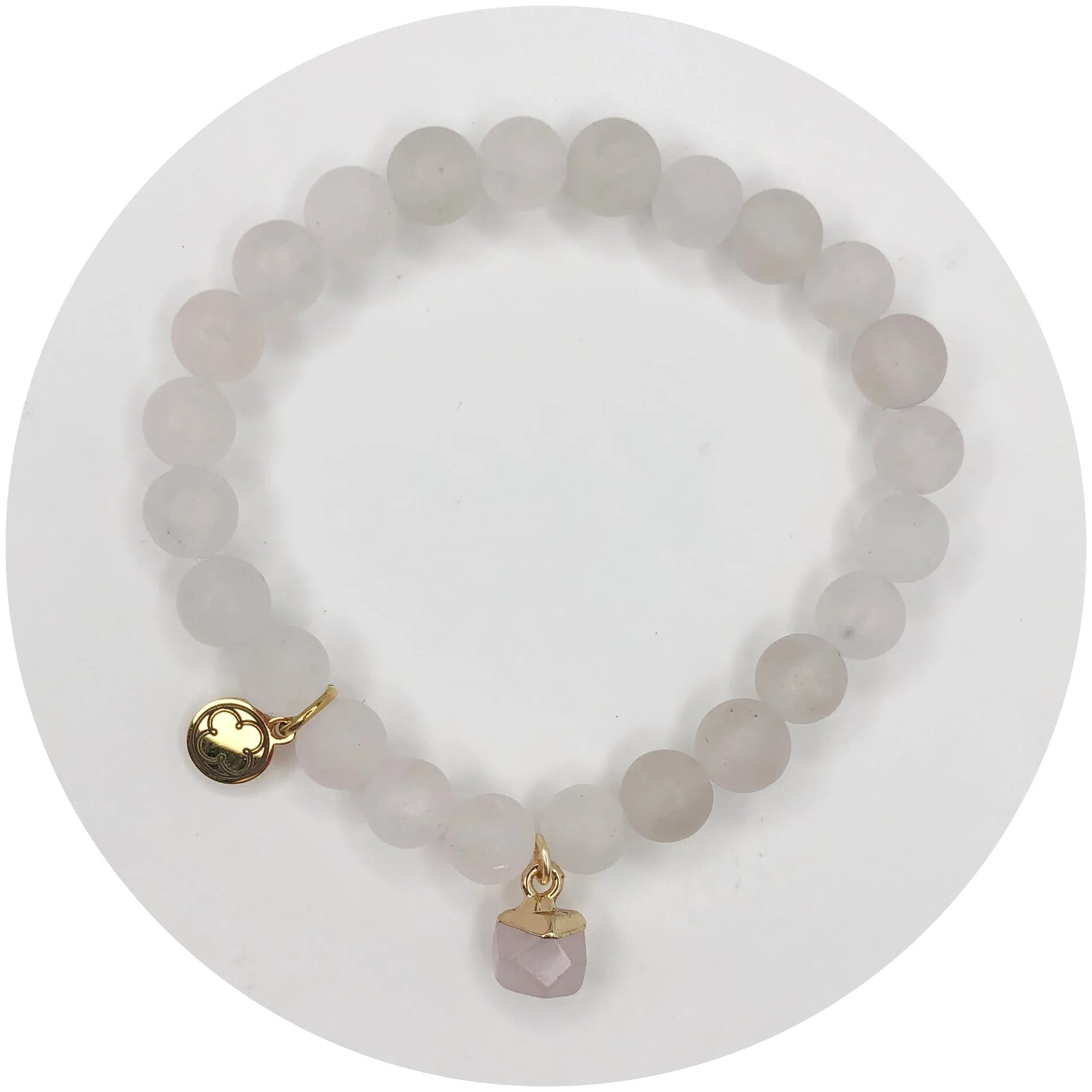 Matte Rose Quartz with Rose Quartz Pendant