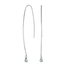 Minimalist Dangle Chandelier Earrings with Cubic Zirconia in Sterling Silver