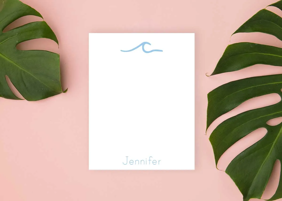 Modern Wave Personalized Notepad