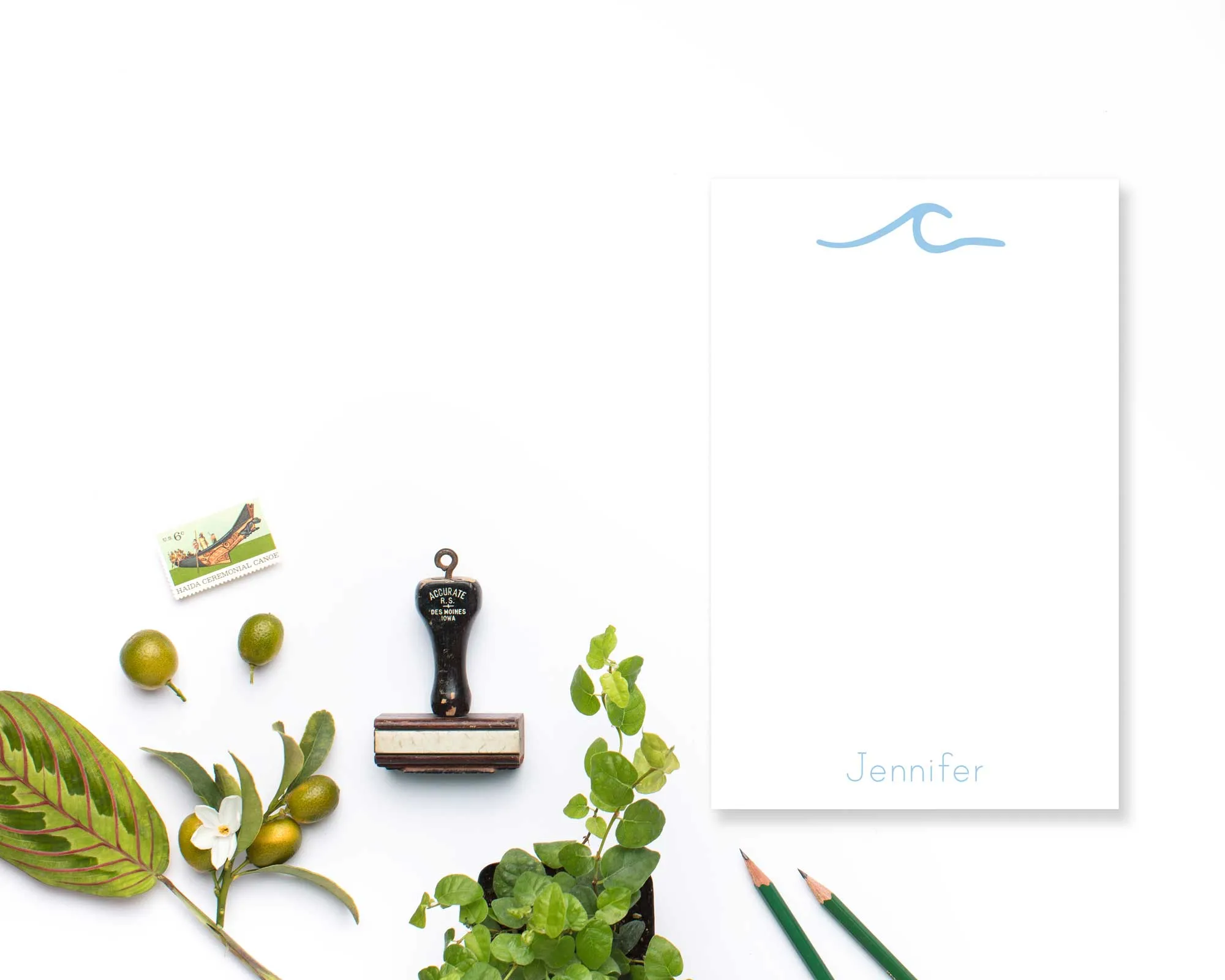 Modern Wave Personalized Notepad