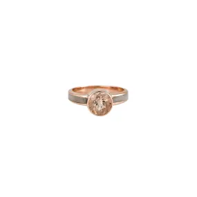 MORGANITE MOTHER OF PEARL SOLITAIRE RING